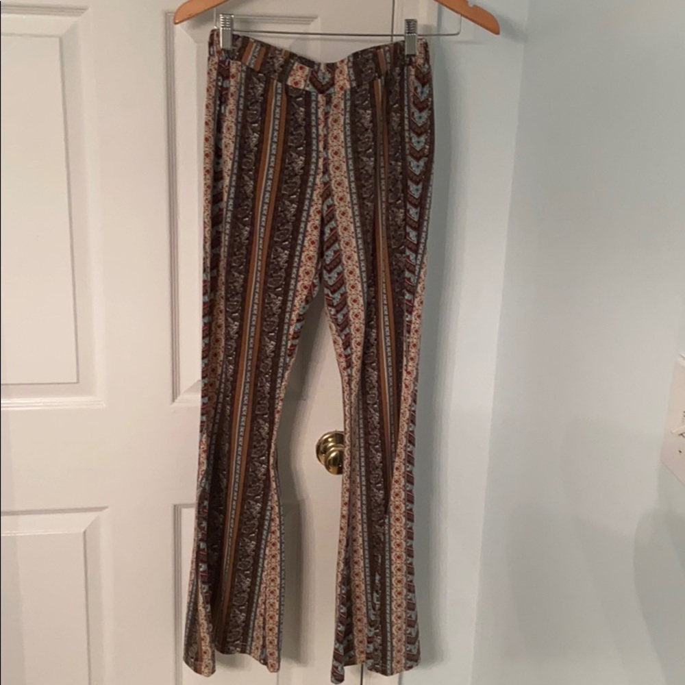 Multicolored flare pants